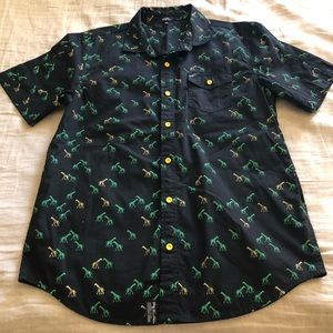 LRG Giraffe print button up